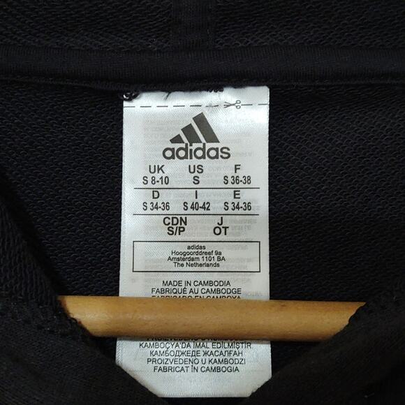 Adidas color block linear hoodie pink and black size small - Picture 5 of 7